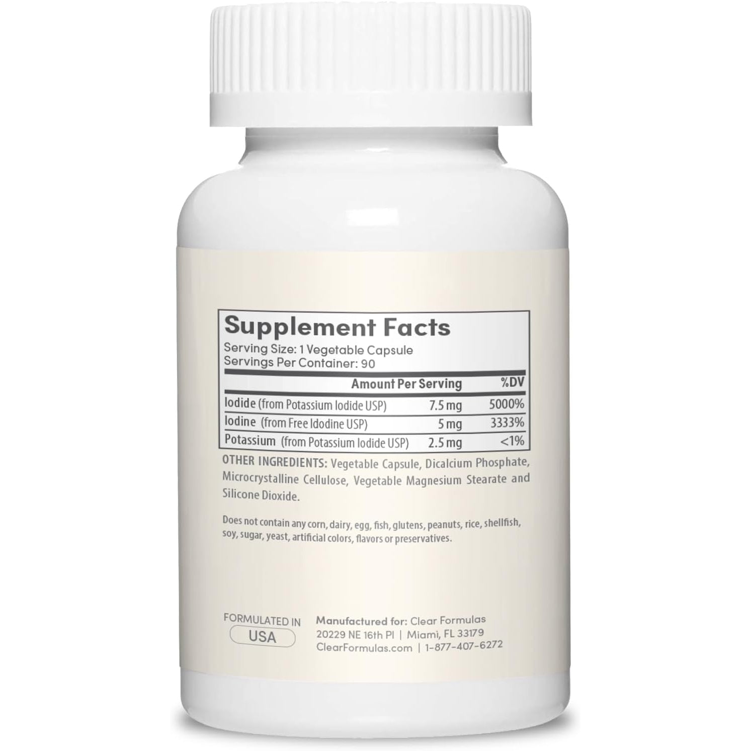 High Potency Potassium Iodine Supplement - Potassium Iodide USP and Free Iodine Capsules 12.5Mg Precise Dosage Blend - Capsule Alternative to Lugol'S Supplement for Thyroid Energy & Immunity (3 Month)