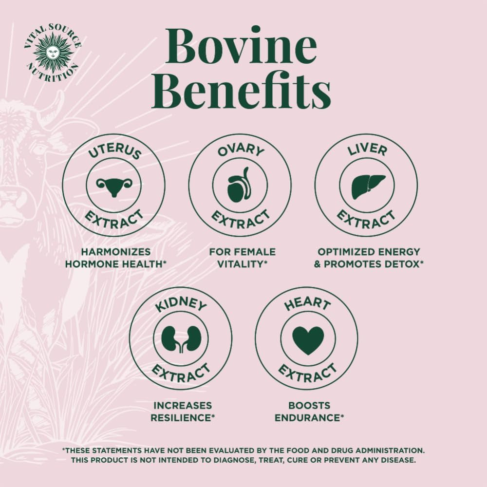Vital Source Nutrition - Bifi Capsules - Beef Organ Primal Blend - Premium Ancestral Supplements for Women - Supports Hormone Health, Energy, & Stamina - Daily Vitality - No Artificial Ingredients