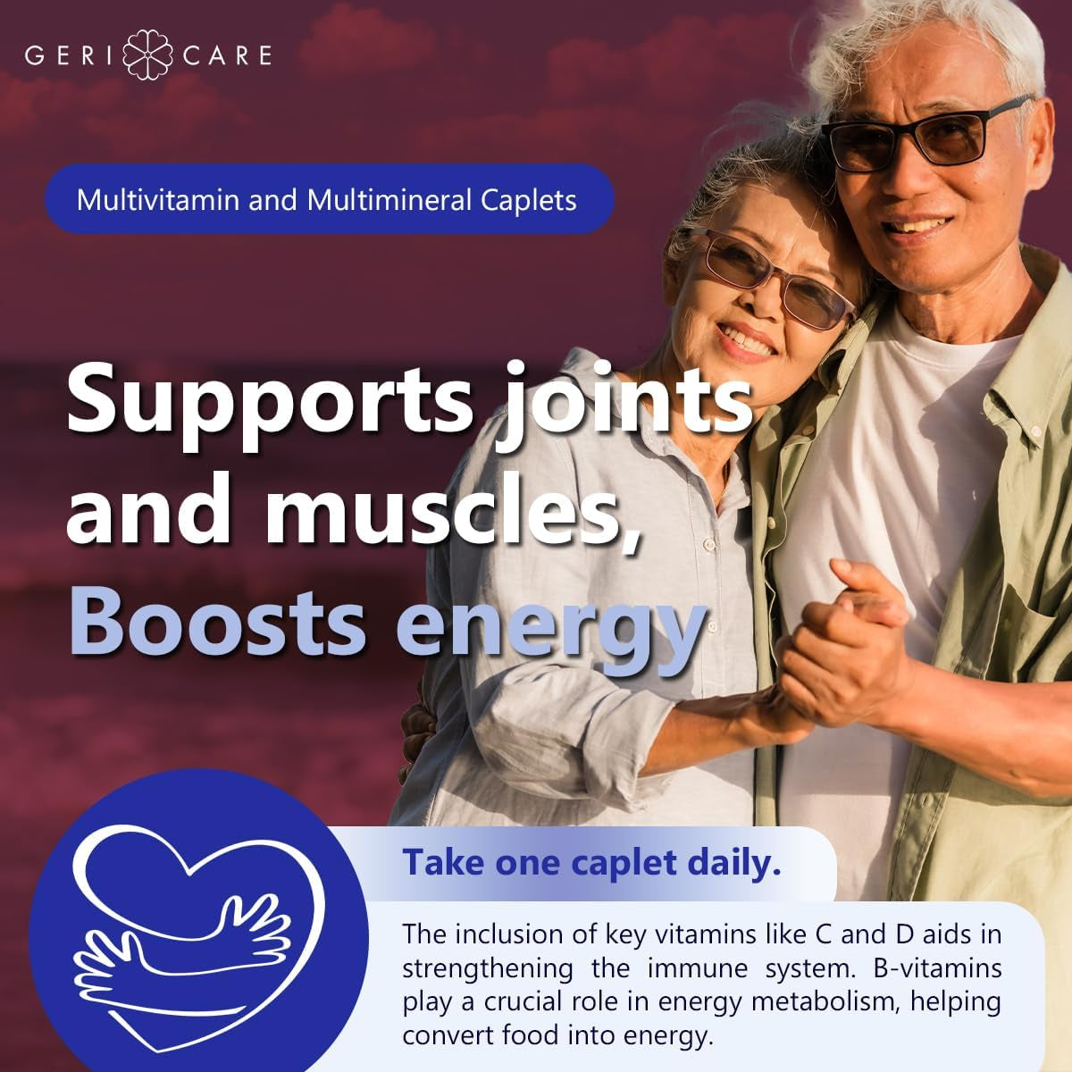 Gericare Thera M Multivitamin Caplets, Blend of Vitamins and Minerals to Ensure Maximum Nutritional Support Antioxidant Protection Supplement, 100 Count (Pack of 1)