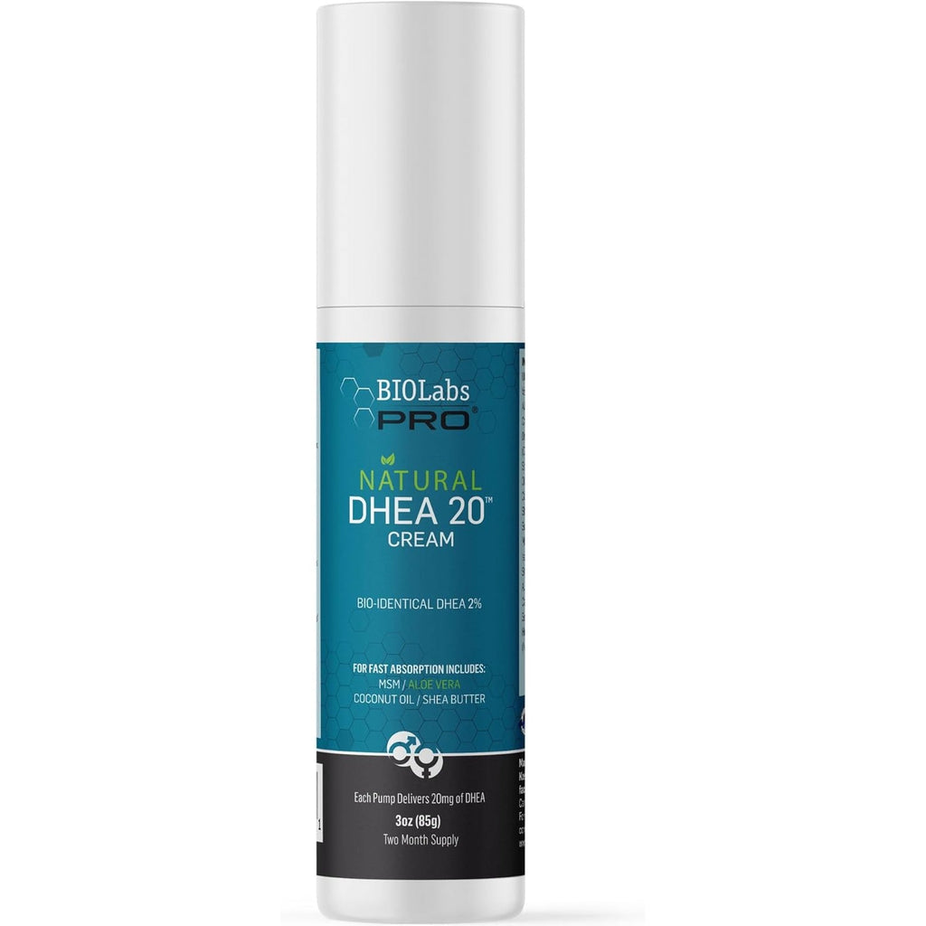 BIOLABS PRO All Natural Bioidentical 20Mg Dhea Cream - Two Month Supply - for Men or Women (Unscented - 3.0Oz)