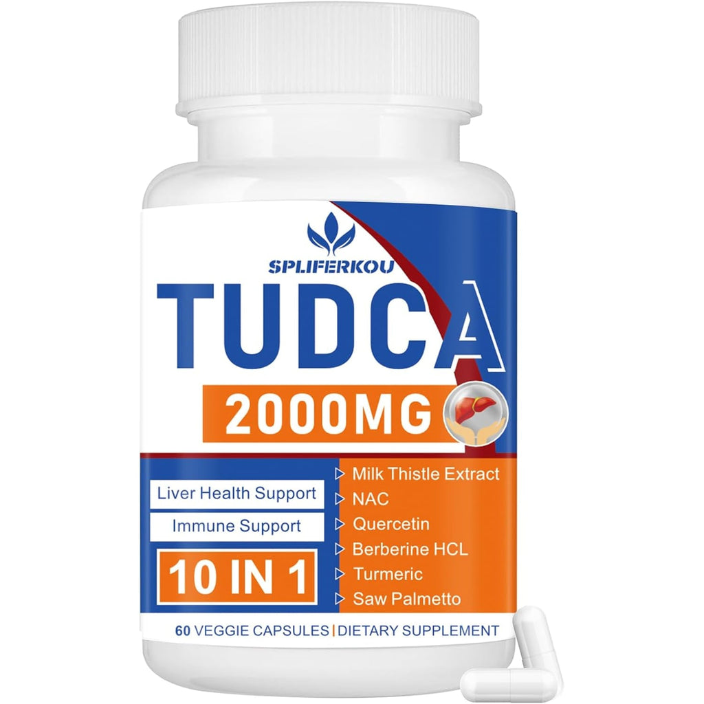 2000Mg Tudca Liver Support Supplement, Tudca Bile Salt with Milk Thistle and Nac,60 Capsules for 30 Days,Support for Liver, Detoxification,Immune System