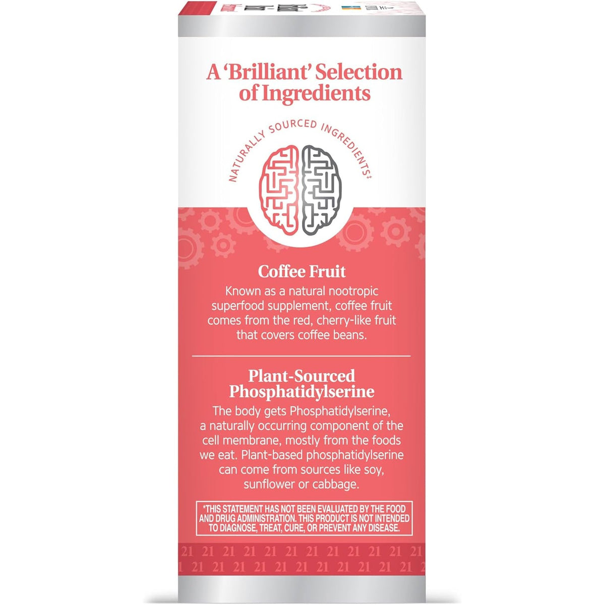 21St Century Brilliant Brain Performance Capsules, (30 Count), Cognitive Health Support, Contains Plant-Sourced Phosphatidylserine & Nootropic Coffee Fruit Extract, Decaf & Gluten Free