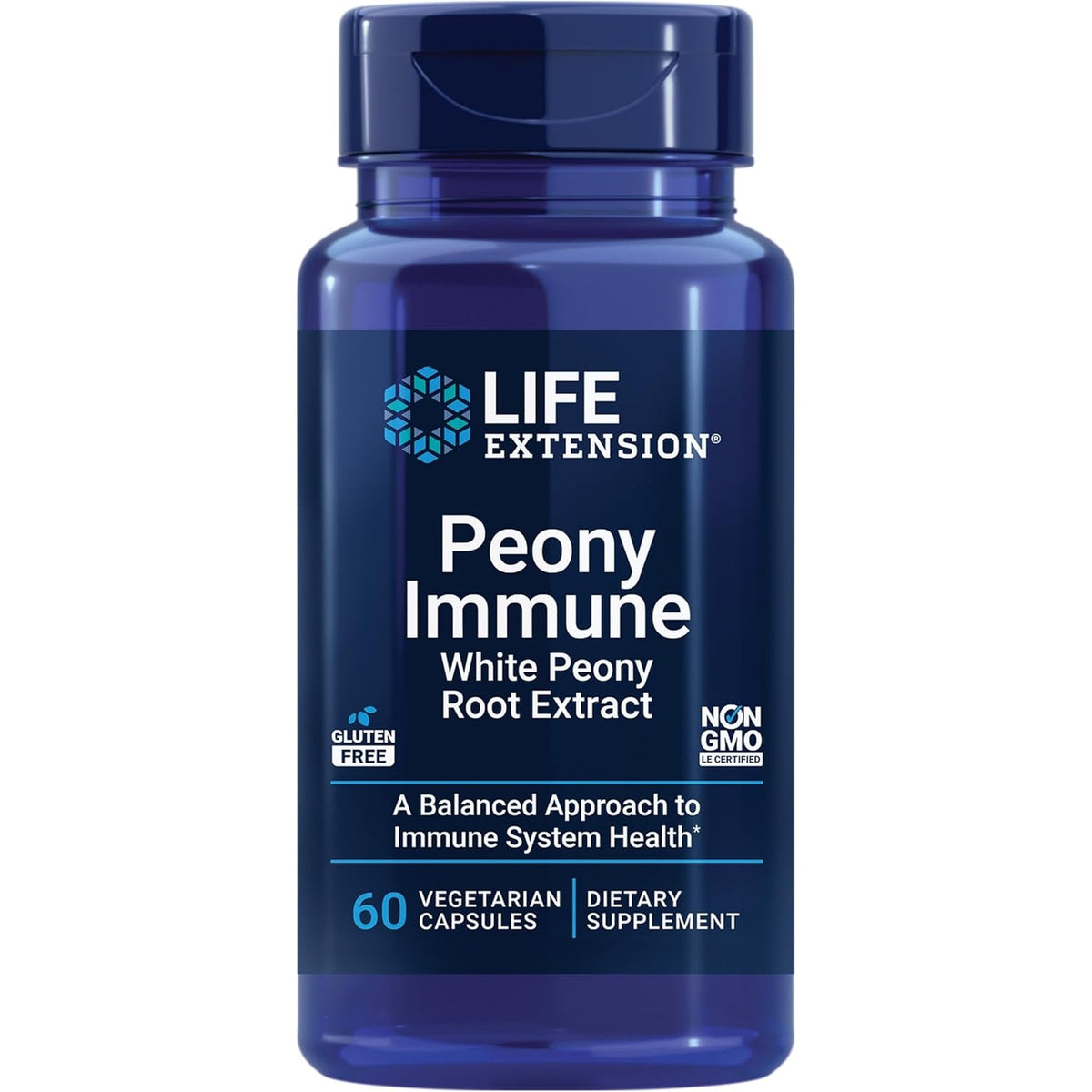 Life Extension Peony Immune, White Peony Root, Immune Health Support, Immune System, Gluten-Free, Non-Gmo, Vegetarian, 60 Capsules