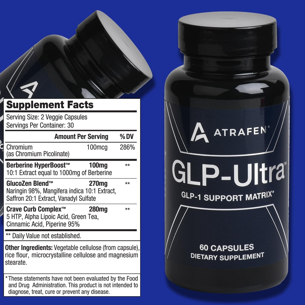 GLP Ultra GLP-1 Activator Diet & Weight Loss Supplement Fat Burner, Appetite Suppressant & Metabolism Support 60 Capsules