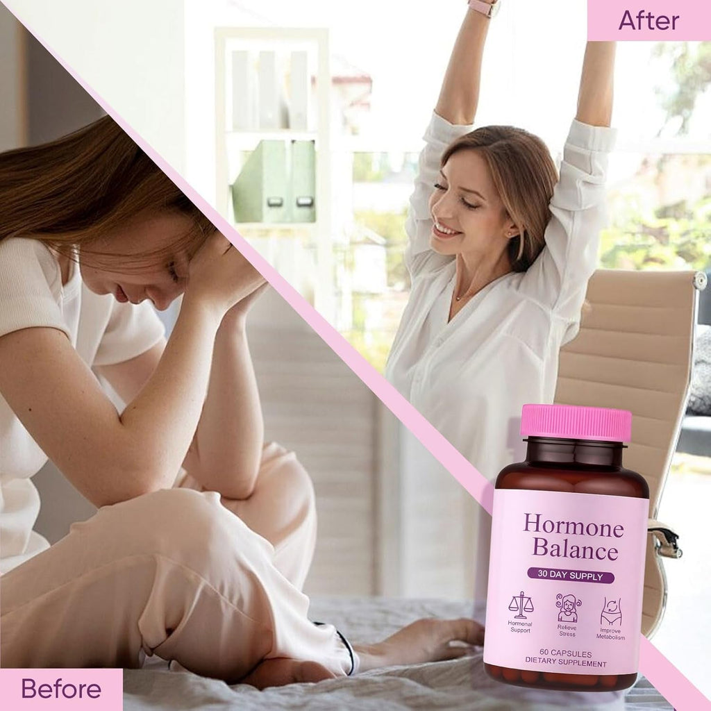 Hormone Balance for Women | Dietary Supplement, Supports Healthy Cortisol Levels & Stress Relief | Mood, Sleep, Energy | Ashwagandha, Ginseng, Maca | 60 Capsules