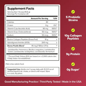 URO Women’S Probiotic + Collagen Peptides Powder – Vaginal, Skin & Gut Health in One Daily Scoop – with Hydrolyzed Collagen Peptides, Probiotic Blend, and XOS Prebiotics – 20 Servings