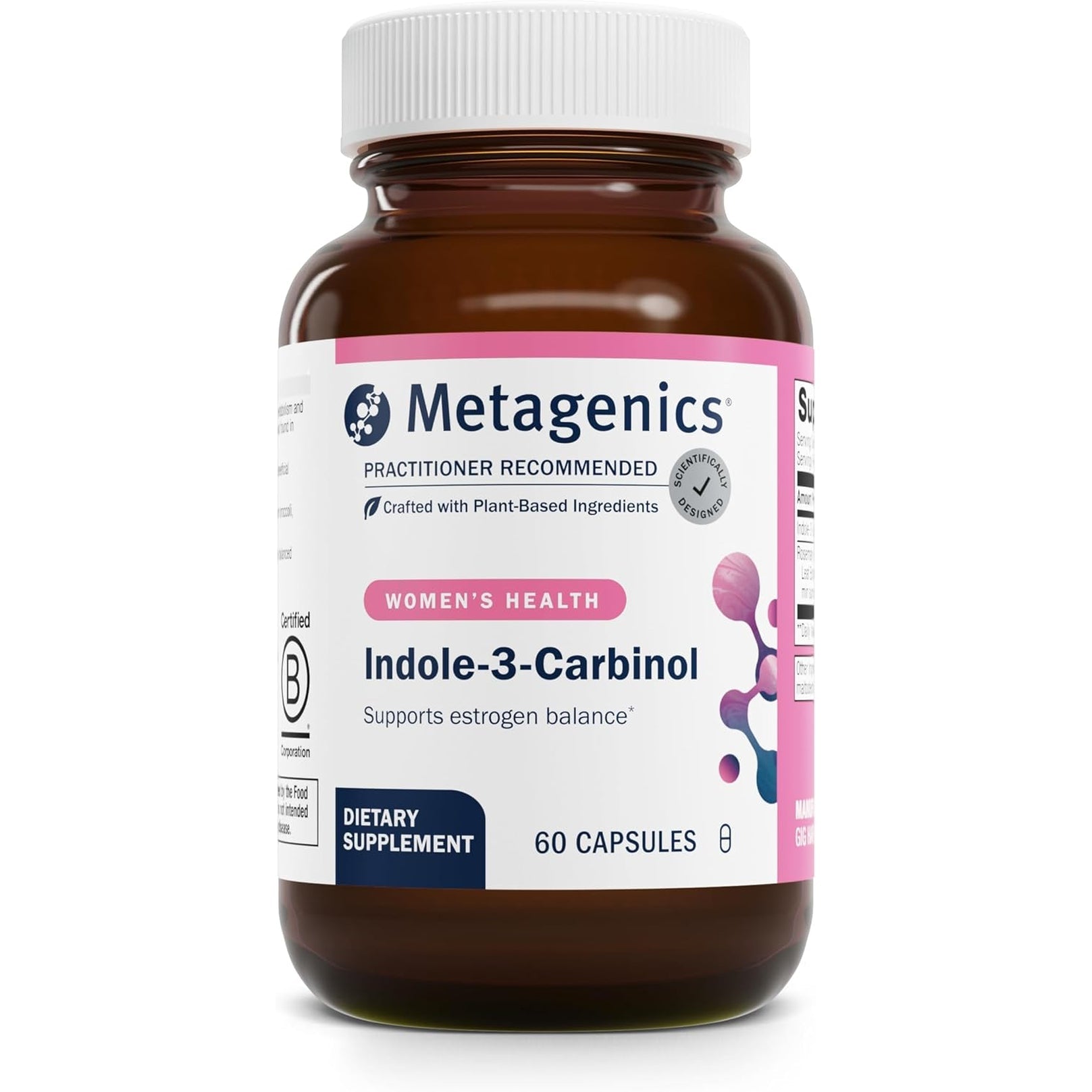 Metagenics Meta Indole-3-Carbinol Supplement - Supports Estrogen Hormone Balance, Antioxidant & Liver Health* - Non-Gmo, Gluten-Free, Vegan - GMP Certified Facility - 60 Capsules