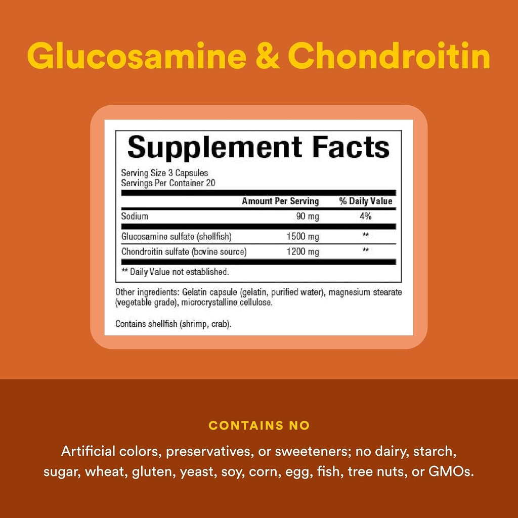 Natural Factors, Glucosamine & Chondroitin, Supports Healthy Joints and Connective Tissue, 120 Capsules