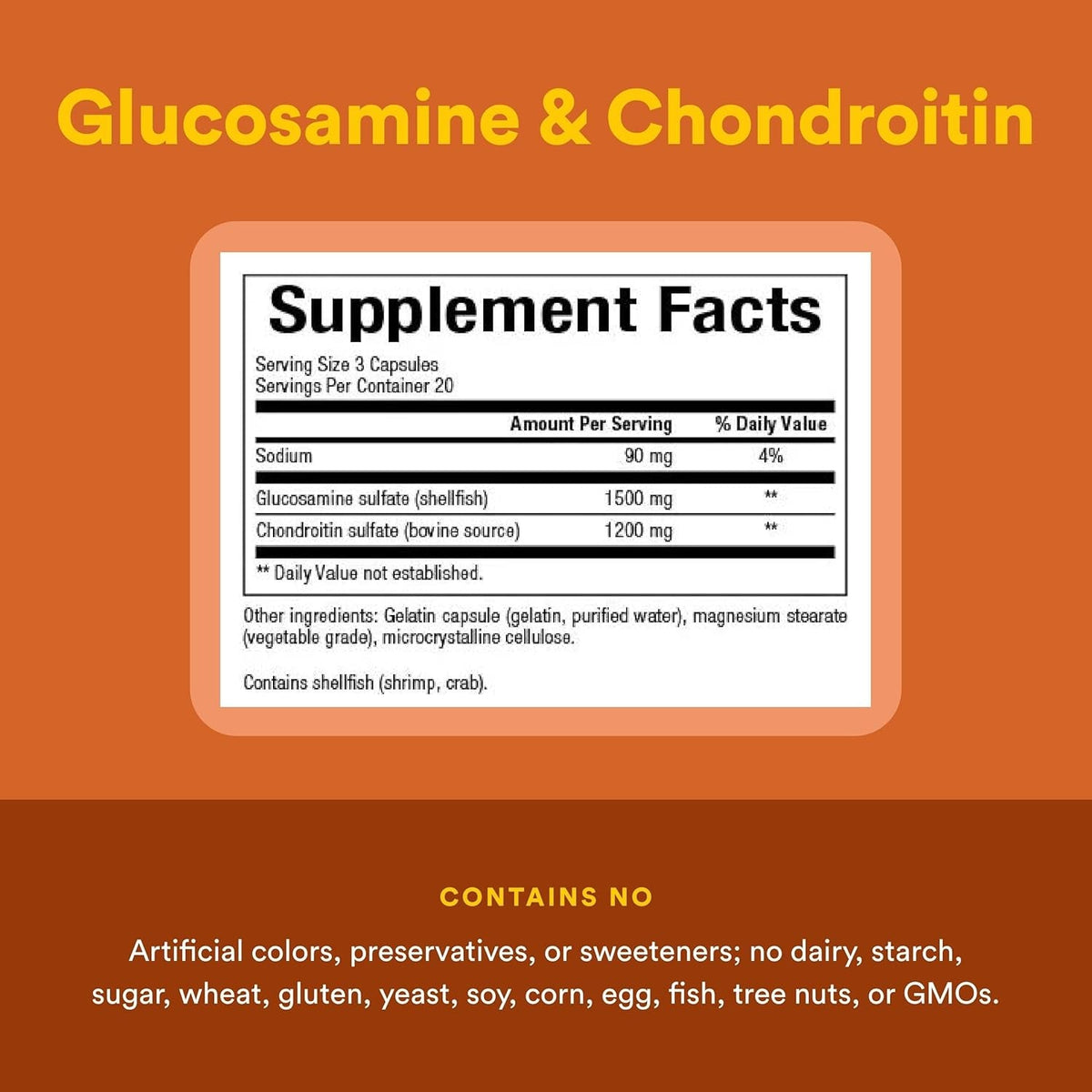 Natural Factors, Glucosamine & Chondroitin, Supports Healthy Joints and Connective Tissue, 120 Capsules
