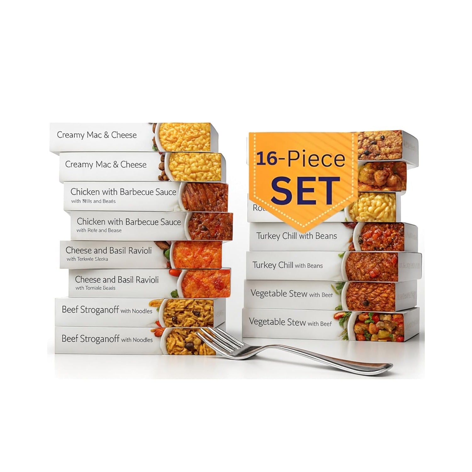 HMR Entrees Meals 16-Pack Variety | Low Calorie Premade Microwave Meals for Weight Loss | Ready to Eat Dinner | Includes Mac & Cheese, Beef Stroganoff, Turkey Chili, Chicken Alfredo & More