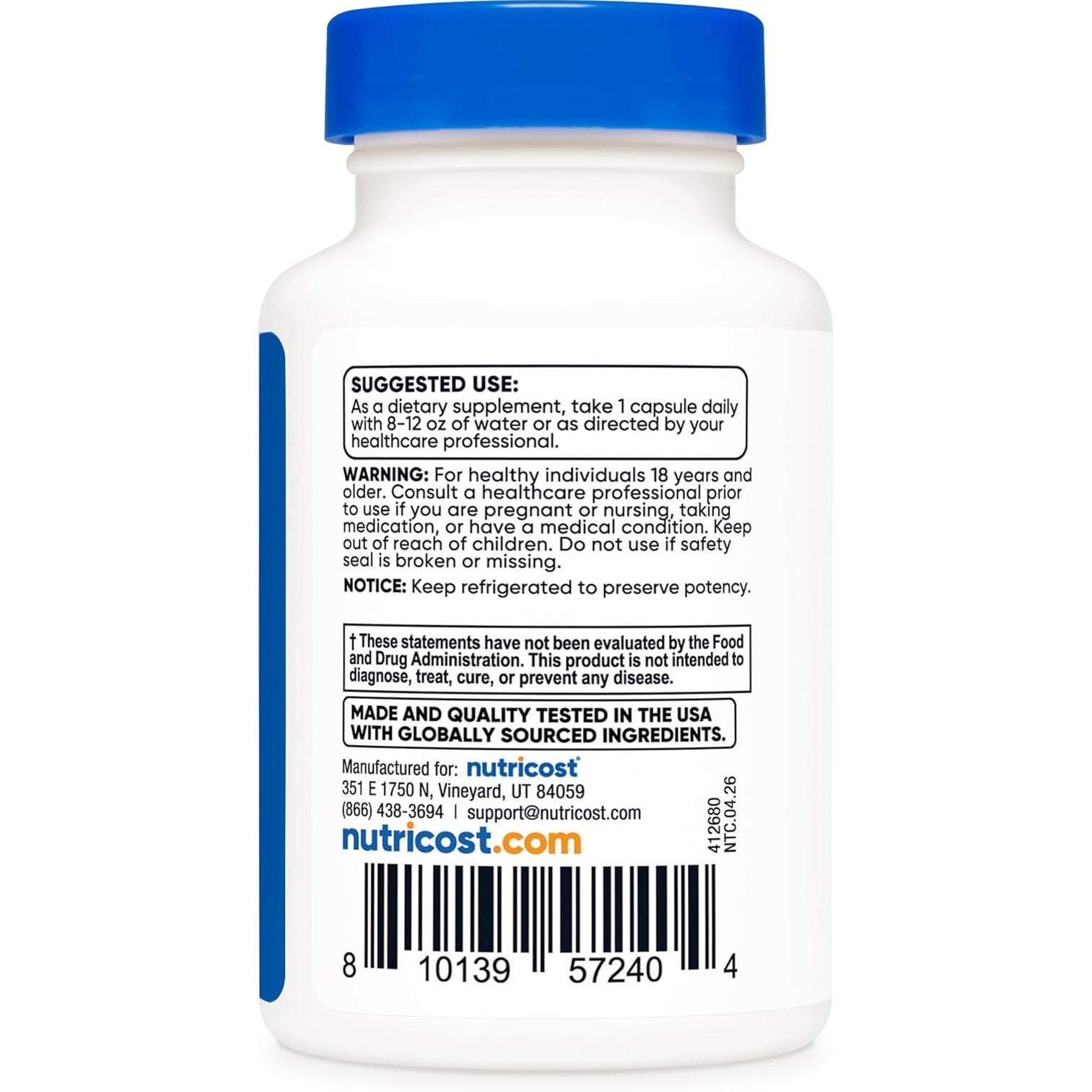 Nutricost Probiotic Complex - 50 Billion CFU, 60 Capsules - Probiotic for Men and Women - Vegetarian Capsules, Non-Gmo, Gluten Free
