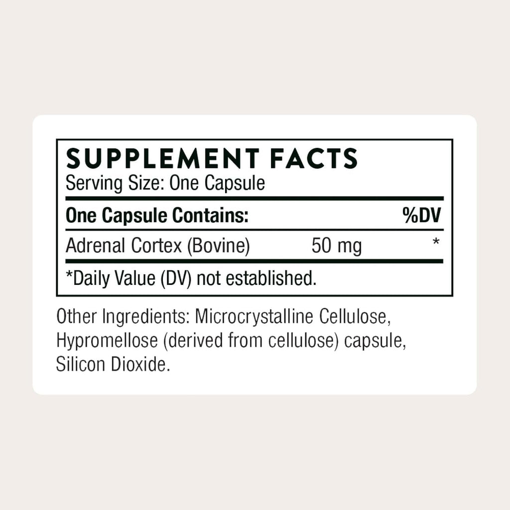 THORNE - Adrenal Cortex - Supplement for Cortisol Management - Supports Healthy Adrenal Gland Function, Stress Management, Immune System, Fatigue & Metabolism* - Third-Party Certified - 60 Capsules