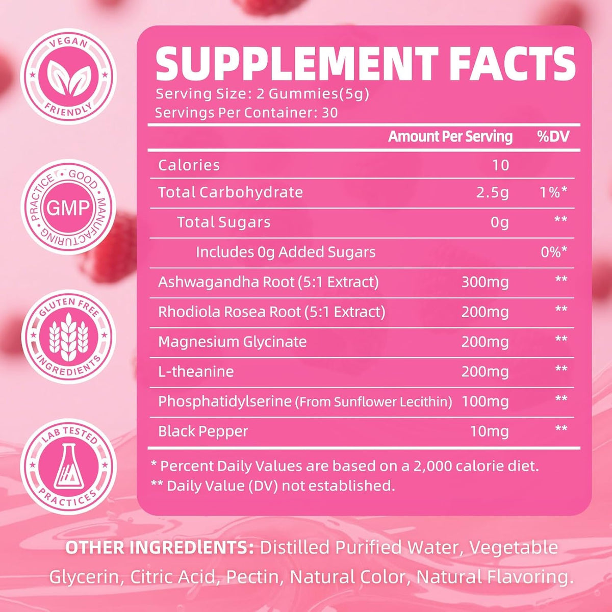Cortisol Gummies for Women, Cortisol Supplements Gummies with Magnesium Ashwagandha Rhodiola Rosea and L-Theanine Complex for Relaxation and Focus, Zzz Support, Raspberry Flavor, 60 Count
