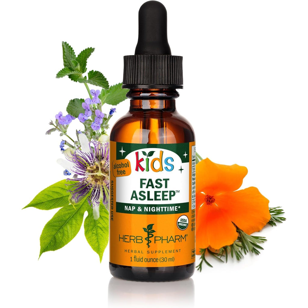 Herb Pharm Kids Fast Asleep™: Sleep Support Herbal Extract, Sugar-Free, Alcohol-Free, Herbal Supplement for Kids, Nap & Nighttime Support, Non-Bitter, up to ~132 Servings per Bottle, 1 Oz*
