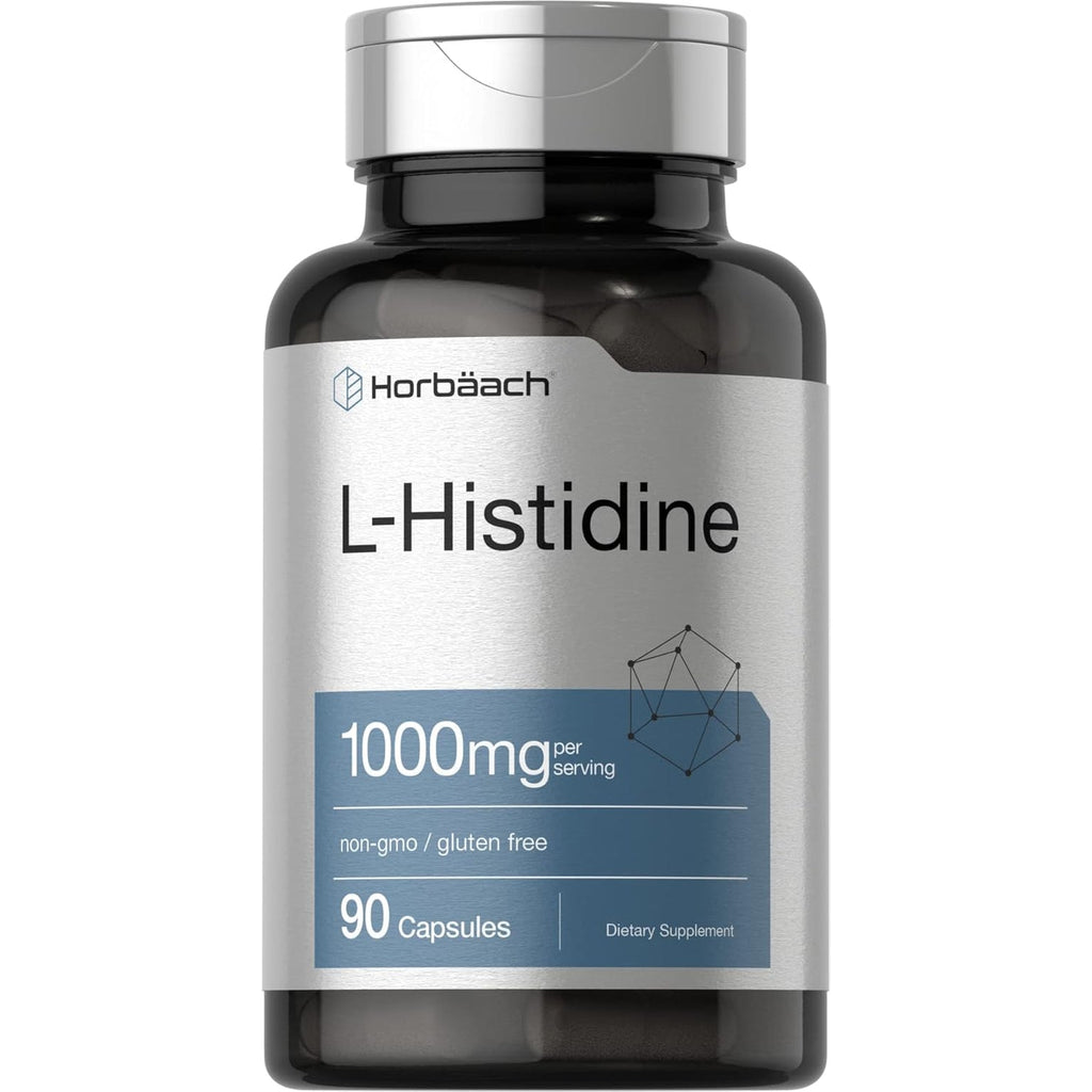 Horbäach L-Histidine 1000Mg 90 Capsules | Non-Gmo and Gluten Free | Pharmaceutical Grade