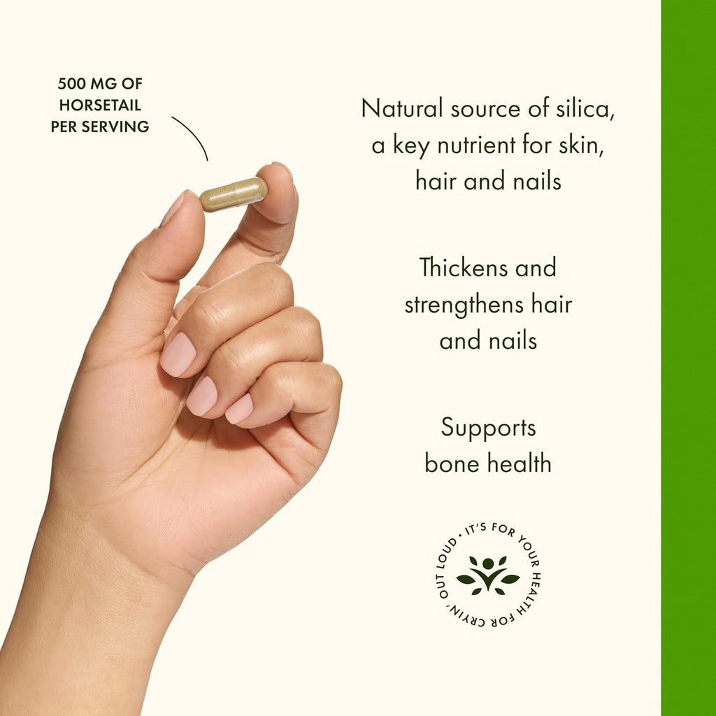 Swanson Horsetail - Herbal Supplement Supporting Healthy Hair, Skin & Nails - Natural Ingredients for Bone Health & Urinary Tract Support - (90 Capsules, 500Mg Each)