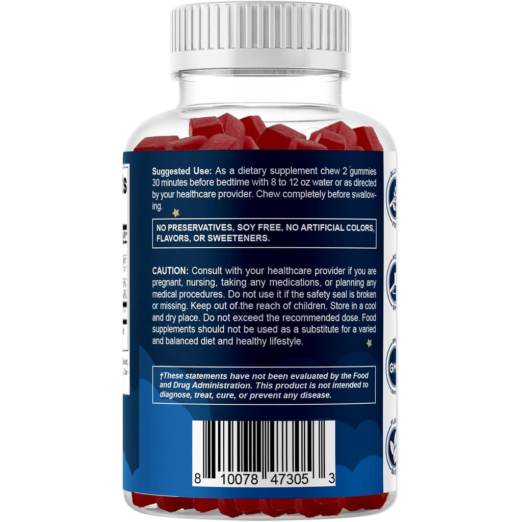 Vitamatic Sugar Free Melatonin 60 Mg - 60 Vegetarian Gummies - Non-Habit Forming Supplement
