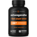 Nutrachamps Organic Ashwagandha Capsules, 2000Mg Adrenal Fatigue, Thyroid & Mood Support Ashwagandha Supplements, Ashwagandha Root Powder & Lemon Balm, Superior Absorption with Black Pepper