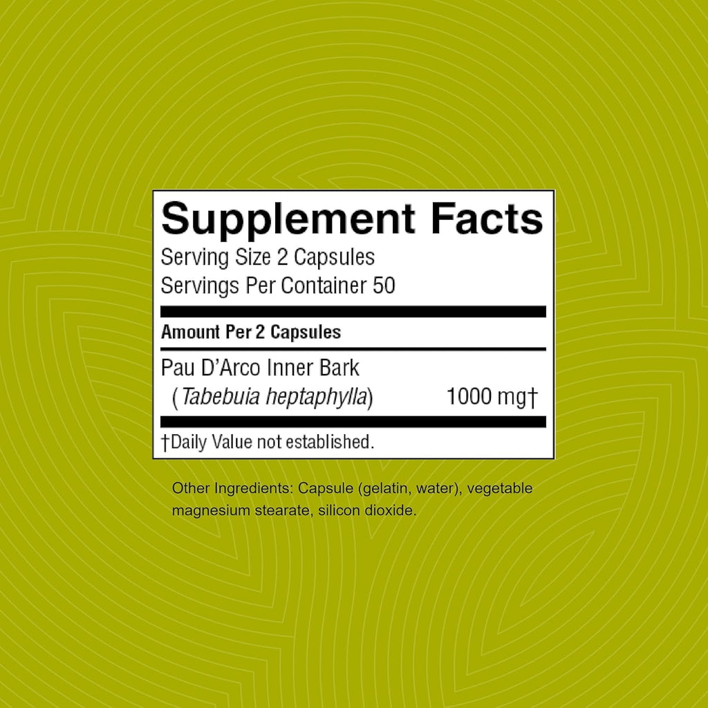 Nature'S Sunshine Pau D’ Arco, 100 Capsules | Supports the Immune System, Provides Antioxidants, and Assists the Natural Detoxification Process