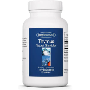 Allergy Research Group Thymus Supplement - Thymus Tissue, Glandular Extract, 1000Mg Raw Thymus Glandular, Ovine, Lyophilized, Hypoallergenic - 75 Count