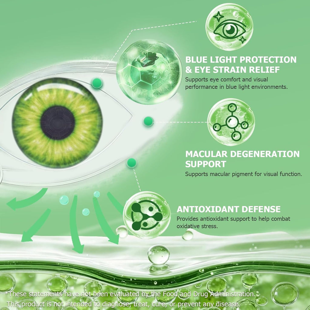 Lutein and Zeaxanthin Supplement Liquid Drops 40Mg AREDS 2 plus Eye Vitamin & Mineral Supplement with Vitamin C E Zinc Copper for Blue Light Protection Eye Health Support Non-Gmo, Gluten Free