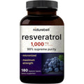 Naturebell Resveratrol - 180 Vegetarian Capsules - 1,000Mg Polygonum Cuspidatum Extract - Antioxidant Support - Heart, Brain & Immune Wellness*