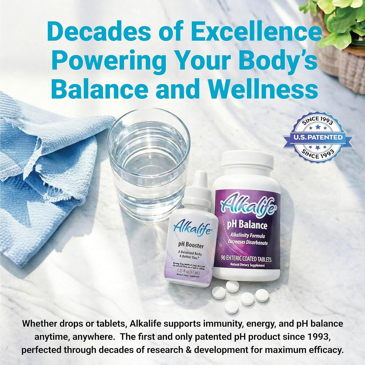 Alkalife Ph Balance Tablets, 1 Pack, Alkaline Mineral Support without the Bottles, Enteric-Coated for Maximum Absorption, Potassium & Sodium Bicarbonate, Immune Support, 90 Tablets (1 Month Supply)