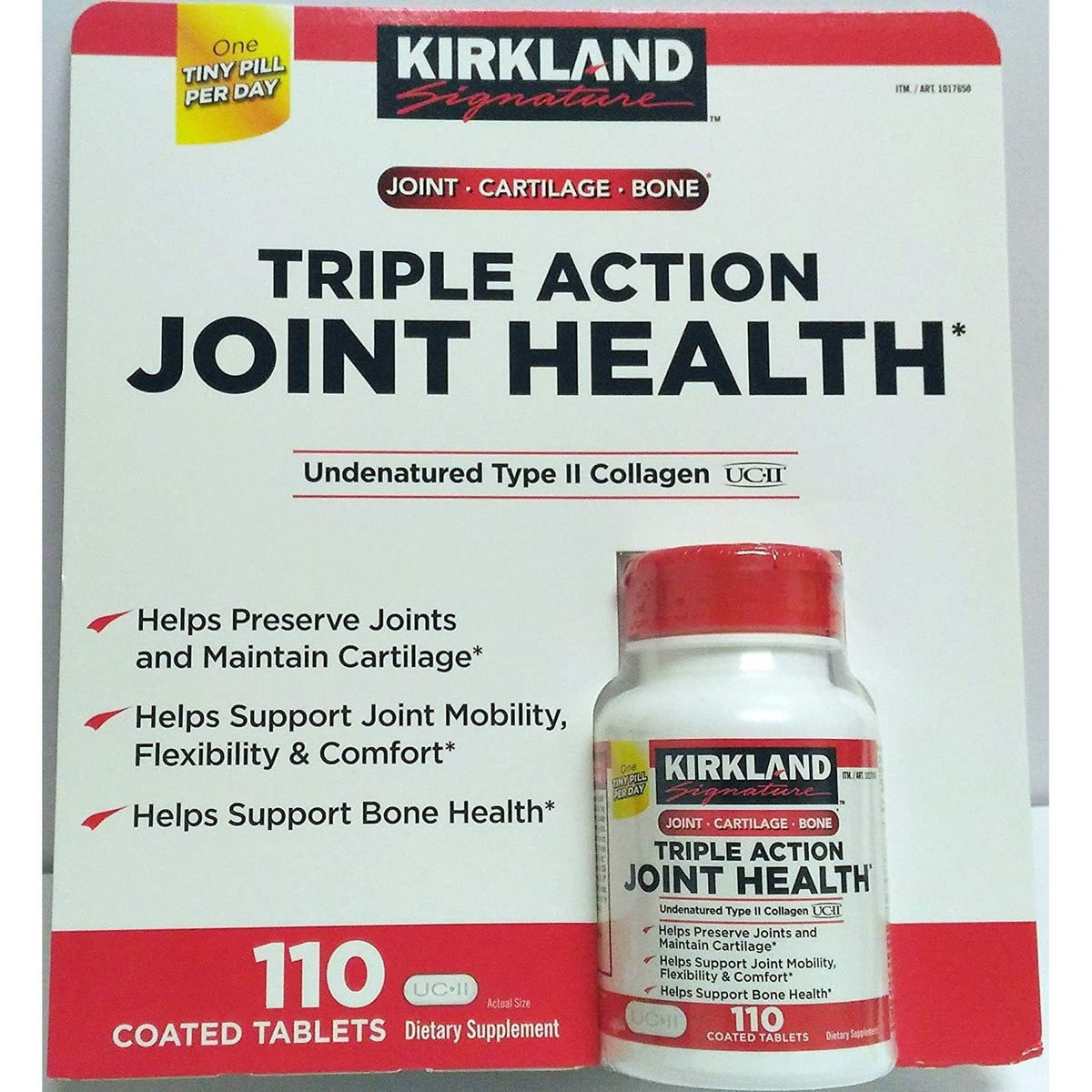 Kirkland Triple Action Joint Health Type II Collagen, Boron and HA - 110 Count