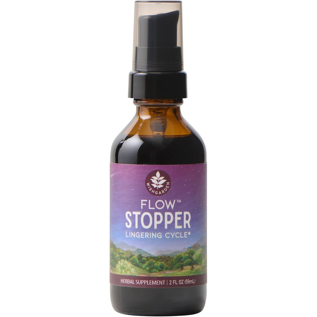 Wishgarden Herbs Flow Stopper Lingering Cycle (Wombstringe) - Plant-Based Herbal Formula W/Shepherd'S Purse & Witch Hazel, Moderates Breatkthrough Bleeding, Blood Flow & Spotting between Cycles, 2Oz