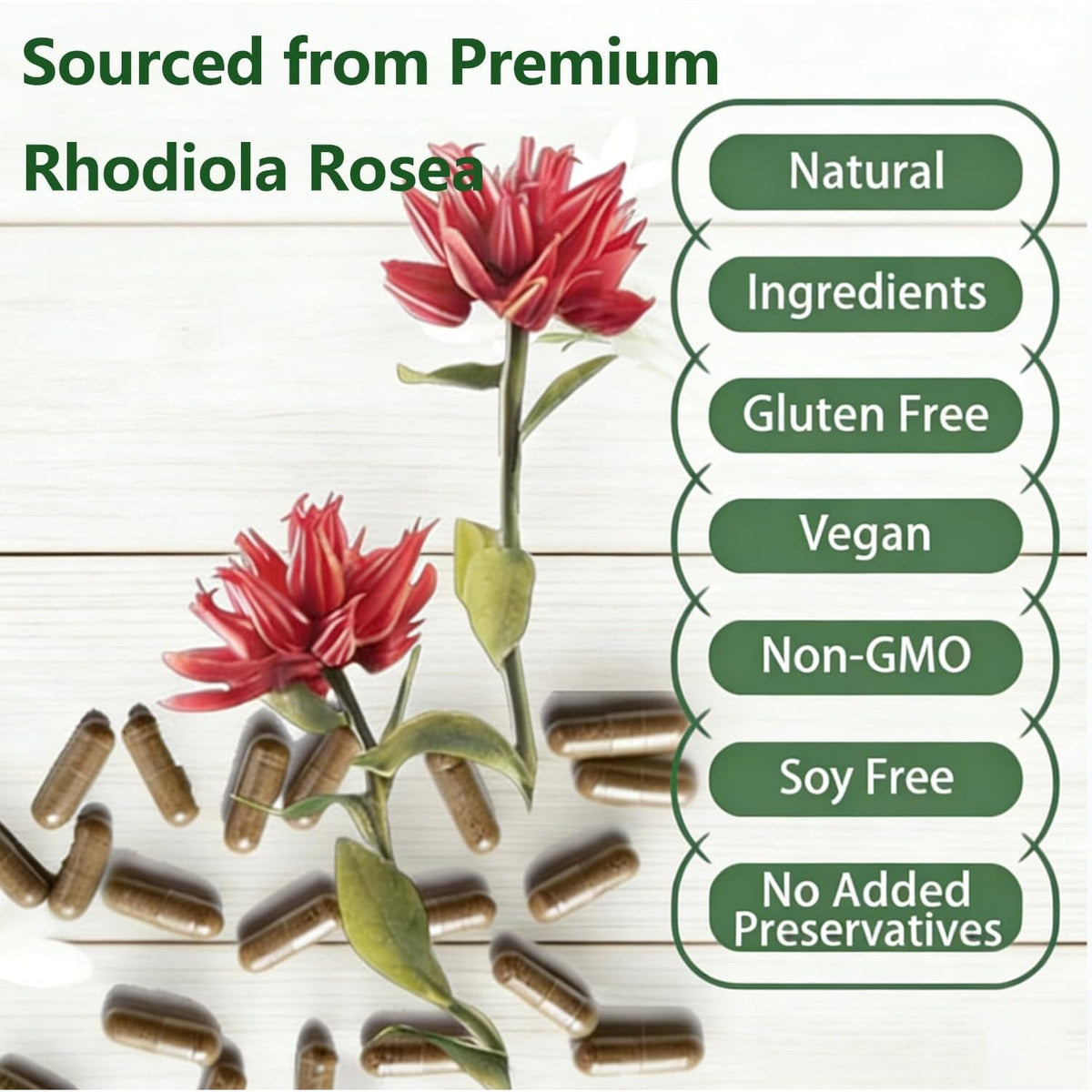 Black Queen Rhodiola Rosea Capsules 500Mg - 60 Capsules