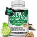 Citrus Bergamot Supplement 1500Mg - 25:1 Bergamot Extract to Support Overall Health, Immune System, Potent Antioxidant High Absorption Natural Vegan Non-Gmo for Men Women, 90 Capsules