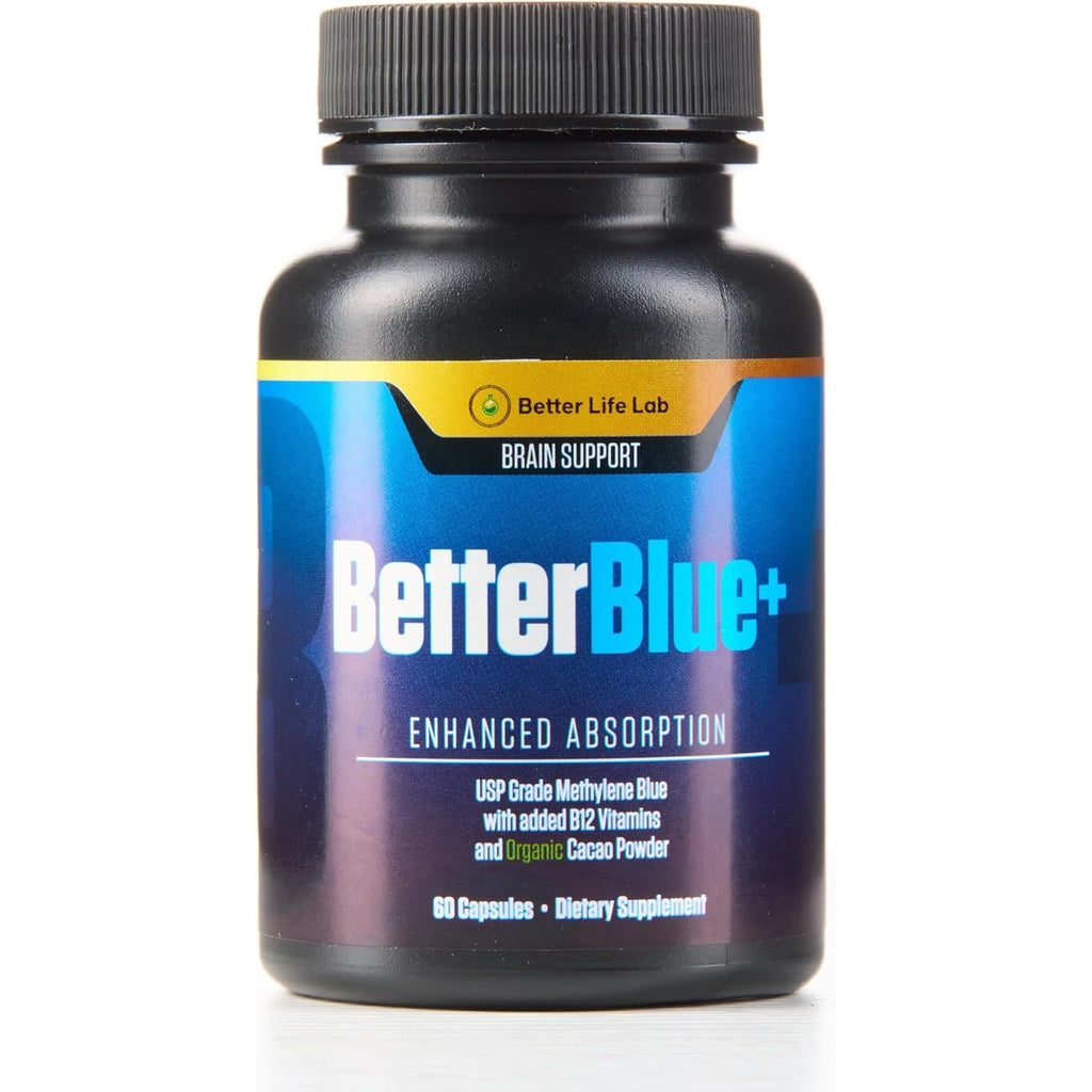 BETTER LIFE LAB Methylene Blue Capsules 60 Count - Pharmaceutical Grade USP for Brain Energy and Cellular Health - Mental Clarity Support Supplement