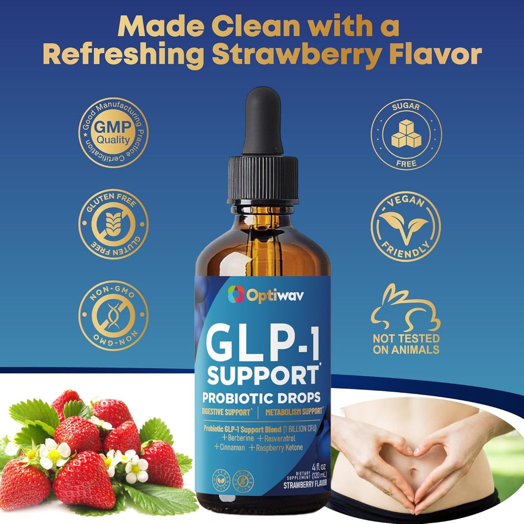 GLP-1 Support Probiotic Supplement for Weight Loss Fat Burner Support - Daily Natural Herbal Supplement for Women Men Digestive & Metabolic Health