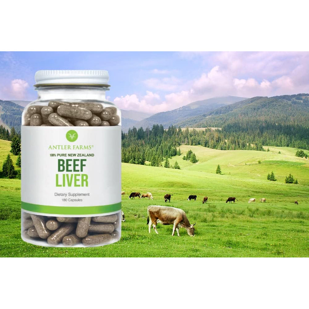 Antler Farms – 100% Pure New Zealand Beef Liver, 180 Capsules – Grass Fed, Cold Processed, Rbgh Free, No Fillers or Additives