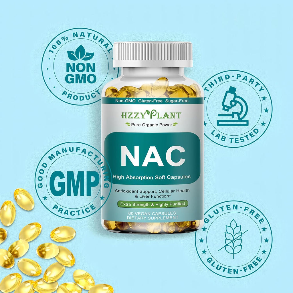 NAC Supplement - NAC Softgels for Antioxidant, Immune, Respiratory, Liver Health Support - High Absorption NAC Supplement N Acetyl Cysteine 1200Mg - Non-Gmo, Gluten-Free, Vegan - 2 Month Supply