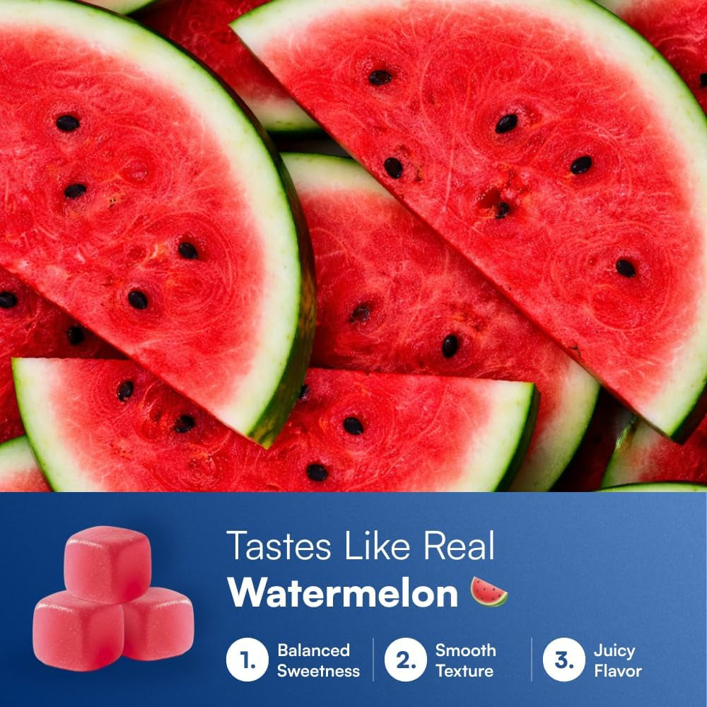 Creatine Monohydrate Gummies - Supports Muscle Growth, Recovery & Brain Function - Convenient & Easy to Take - Great Tasting Watermelon Flavor - 1G per Gummy, Low Sugar - 90 Count