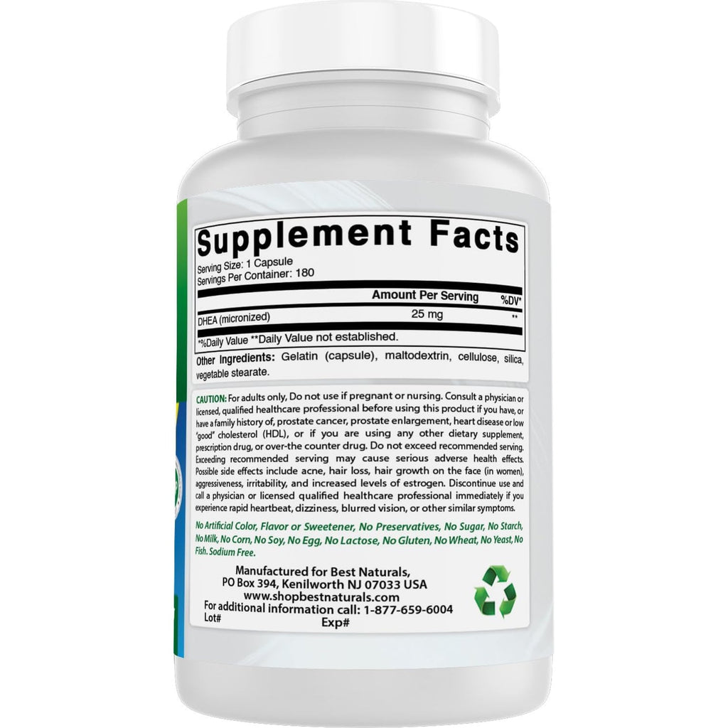 Best Naturals, Micronized DHEA 25 Mg 180 Capsules