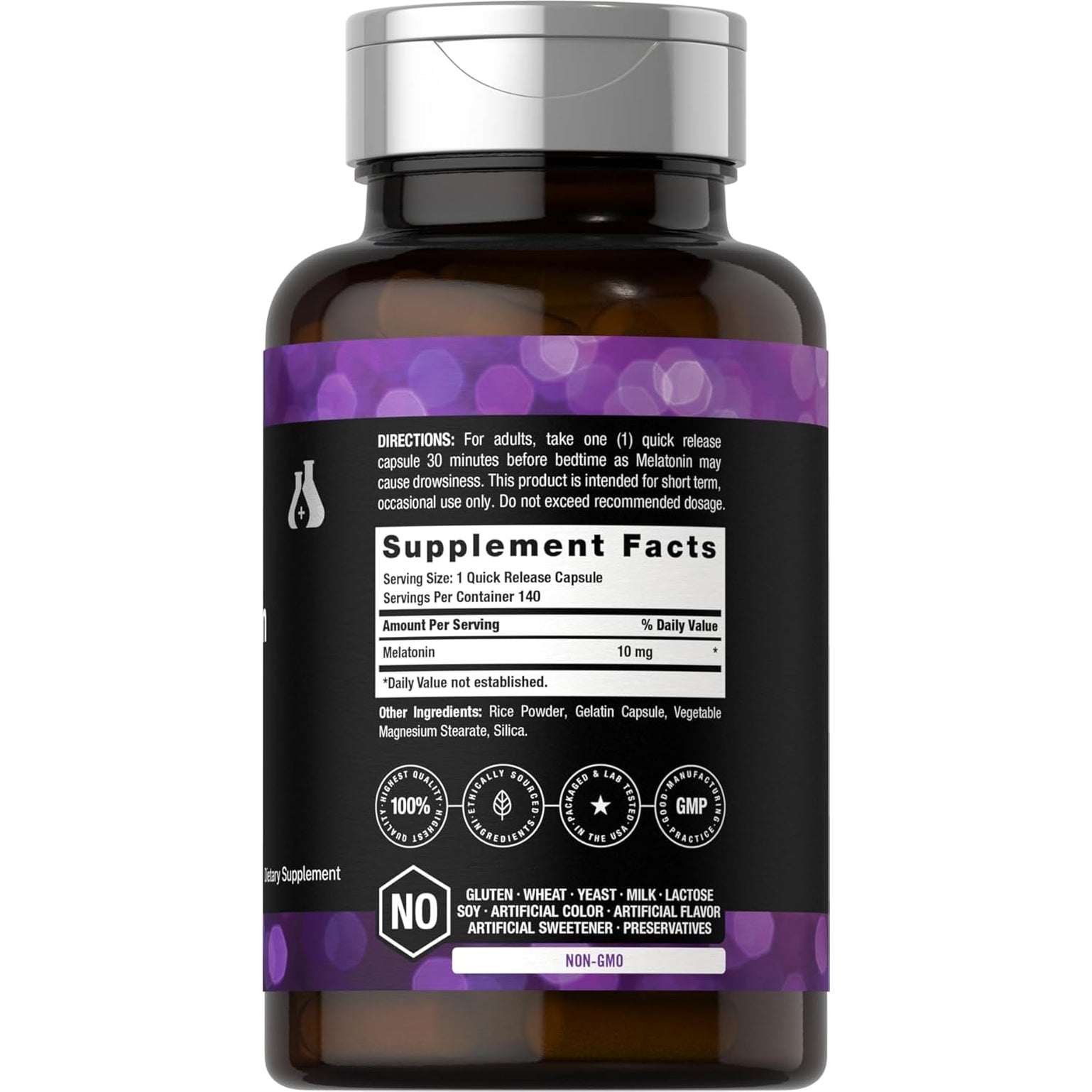 Horbäach Berkshire Labs Melatonin 10Mg | 140 Quick Release Capsules | Extra Strength Formula | Non-Gmo, Gluten Free Supplement