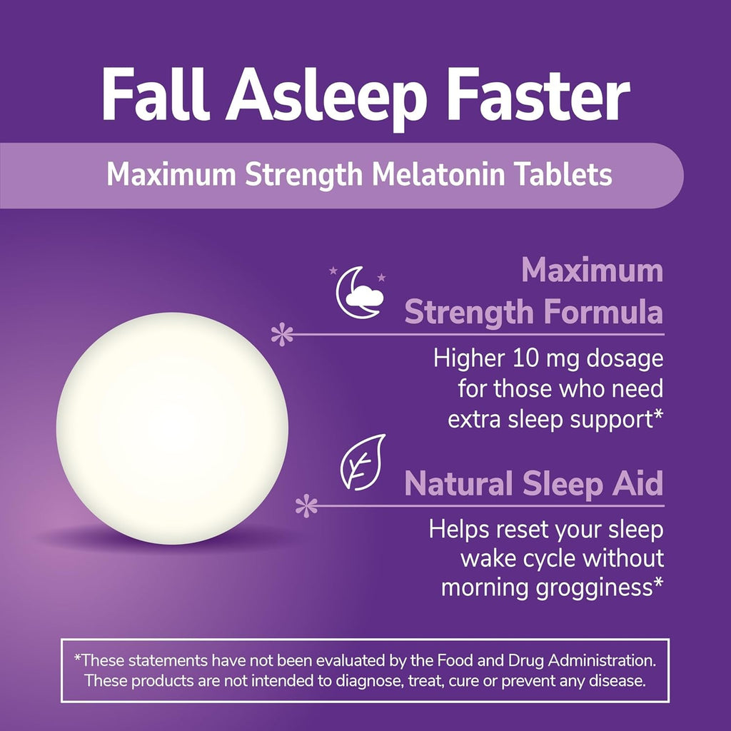 21St Century Melatonin 10Mg Extra Strength, 120 Count, Quick Dissolving Sleep Aid for Adults, Promotes Relaxation and Restful Sleep, Non-Habit Forming, Gluten-Free, Cherry Flavor