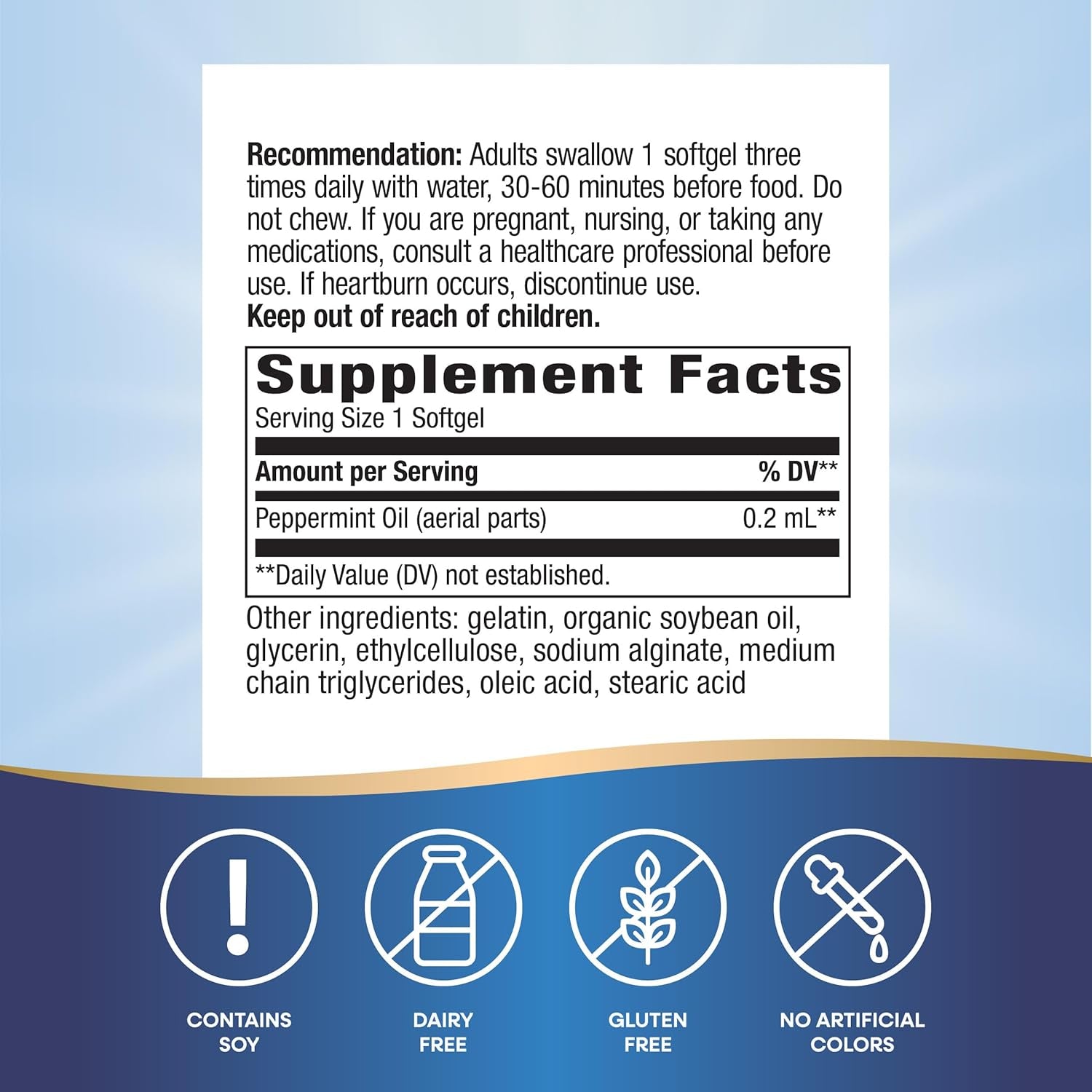 Nature'S Way Pepogest Peppermint Oil, Soothes Occasional Gastrointestinal Discomfort*, Enteric Coated Peppermint Oil Softgels, 60 Softgels (Packaging May Vary)