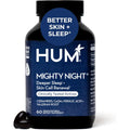 HUM Mighty Night Nighttime Sleep Supplement for Skin Care, Coq10, Valerian Root & Ferulic Acid to Support Cell Turnover, Skin Vitamins for Women and Men, Overnight Beauty Vitamins, 60 Vegan Softgels