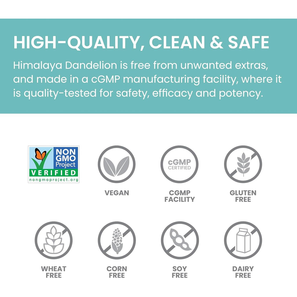 Himalaya Dandelion - Dandelion Root Supplement Supporting Daily Wellness and Health - Vegan, Gluten Free, 1000 Mg, 60 Capsules