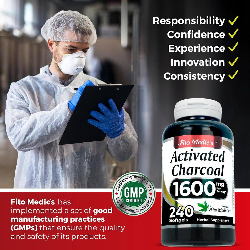 FITO MEDIC'S Lab | Activated Charcoal | 240 Caps | Activated Charcoal Pills