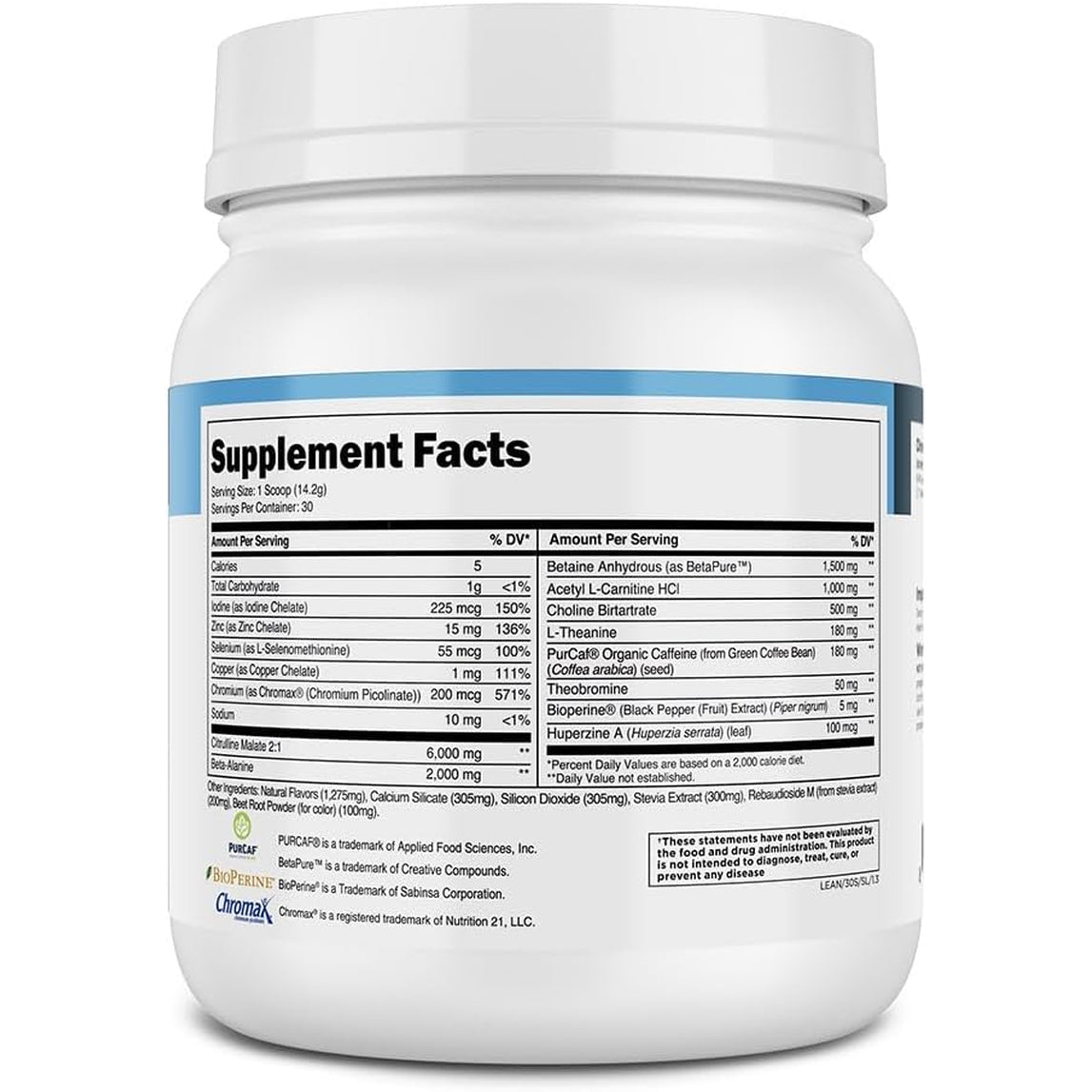 Transparent Labs Lean Pre-Workout - Body Recomposition Pre Workout for Men and Women with Acetyl L-Carnitine, Beta Alanine Powder, & Purcaf Organic Caffeine Powder - 30 Servings, Strawberry Lemonade