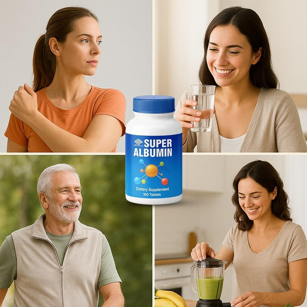 Super Albumin – Hydrolyzed Protein & Amino Acids Supplement | 100 Tablets | Supports Tissue Repair, Cellular Health & Physiological Balance