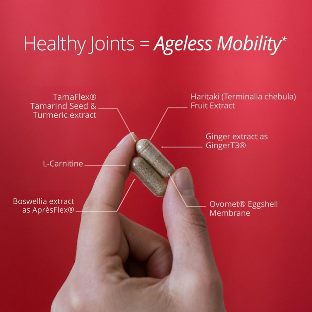 Qualia Joint Health 9 Advanced Joint Health Nutrients: Denatured Collagen, Boswellia, Tumeric, Boron, Ginger, L-Carnitine. Cartilage Health, Tendon Strength, Healthy Joint Aging (1 Month Supply)
