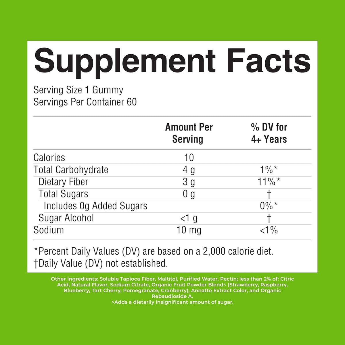 MARYRUTH'S Fiber Gummies for Kids | 2 Month Supply | Sugar Free | Kids Fiber Gummies Ages 4+ | Soluble Fiber Supplement | Gut Health & Digestion Support | 3G Fiber per Gummy | Vegan | 60 Count
