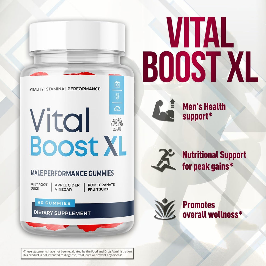 Vital Boost XL Gummies, Official Vitalboost X L Gummys for Men with All Natural Ingredients, Vital Boost XL Advanced Health & Wellness Support with Premium Active Lifestyle Vitamins (60 Gummies)