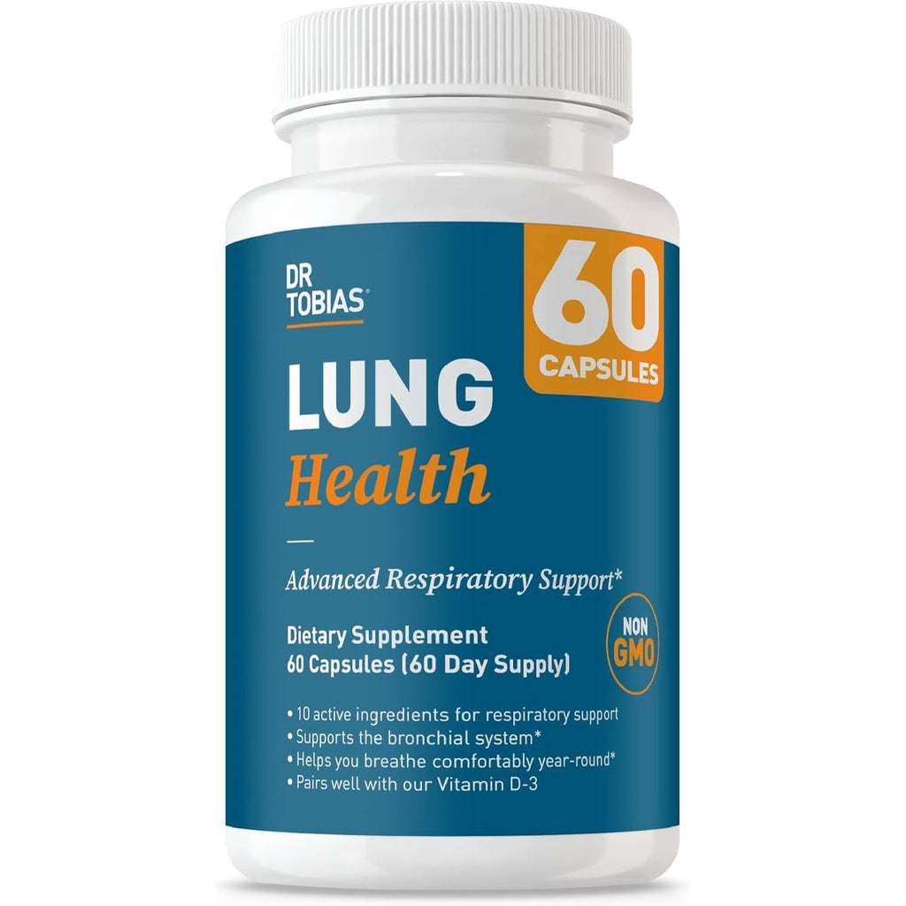 Dr. Tobias Lung Health - Lung Support Supplement with Vitamin C, Butterbur, Quercetin & Bromelain | Lung Cleanse & Detox Formula for Bronchial & Respiratory System Non-Gmo (60 Capsules, 60 Servings)