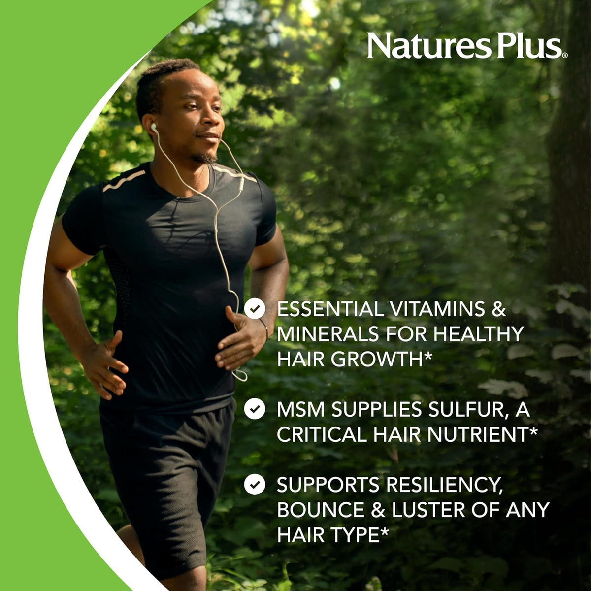 Naturesplus Ultra Hair plus - 60 Sustained Release Tablets - Nutritional Support for Healthy Hair Structure - Gluten Free - 30 Servings